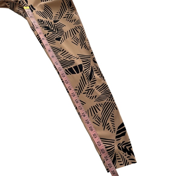 aerie Sz S Women's Beige Chill Play Move Palm Leaf Print 7/8 Legging - Picture 7 of 9